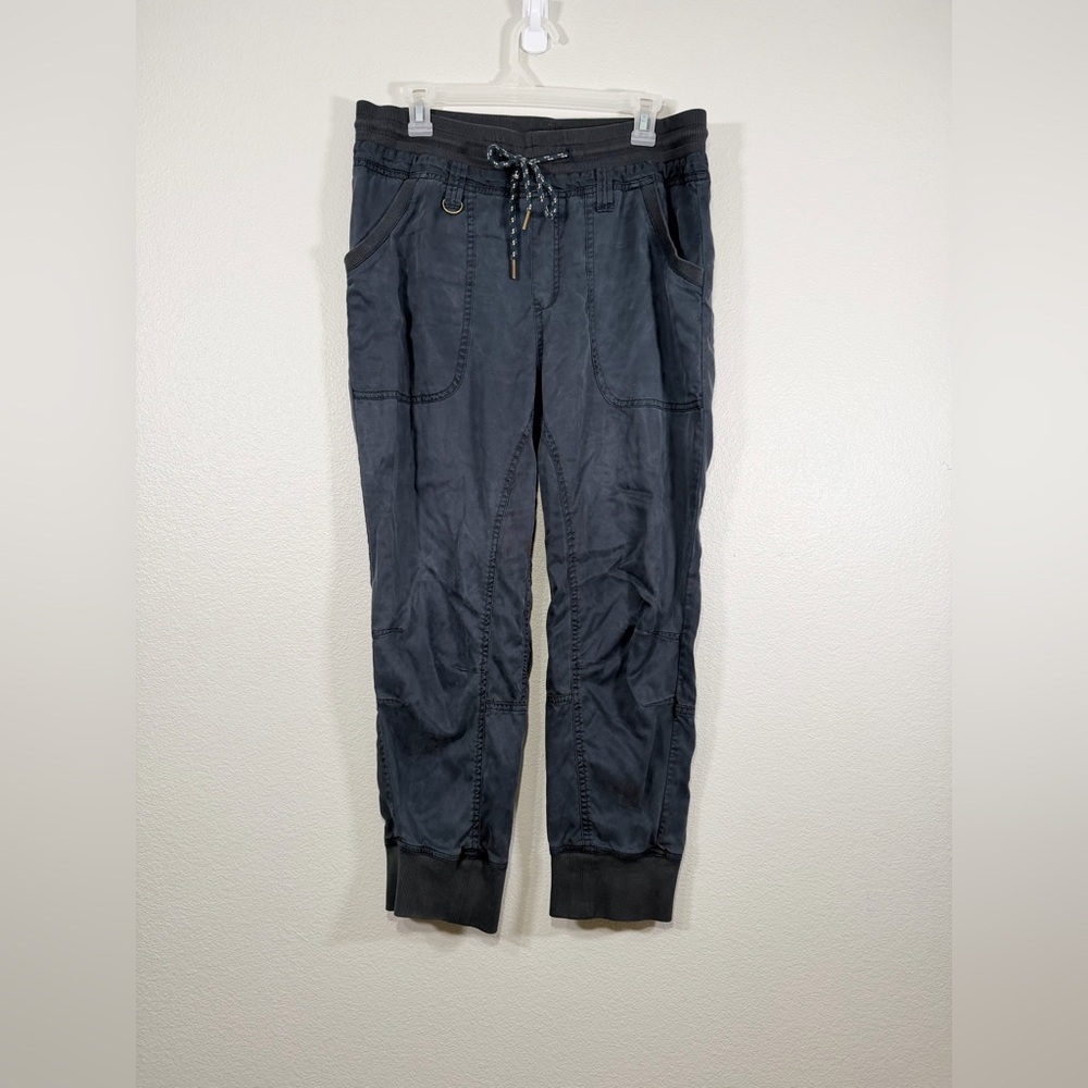Anthropologie Pilcro Pants Joggers Drawstring Navy Blue Utility Cargo Women M